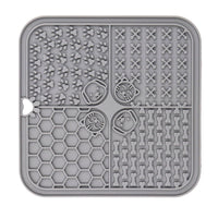 HKM-411155 Silicone Pet Licking Pad and Food Mat with Scraper, 200mm x 200mm