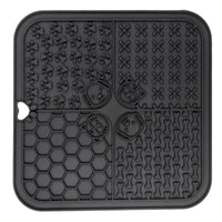 HKM-411155 Silicone Pet Licking Pad and Food Mat with Scraper, 200mm x 200mm