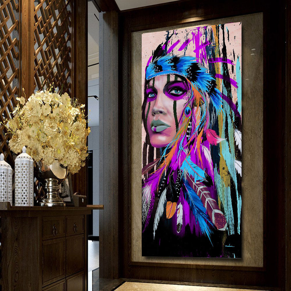HKM-411219 Airbrushed Canvas Wall Art for European and American Decor - Multiple Sizes Available