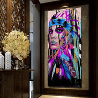 HKM-411219 Airbrushed Canvas Wall Art for European and American Decor - Multiple Sizes Available