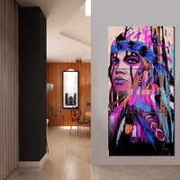HKM-411219 Airbrushed Canvas Wall Art for European and American Decor - Multiple Sizes Available