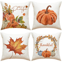 HKM-411347 Thanksgiving Pumpkin Decorative Pillow Cover - 45x45cm Printed Cushion Case