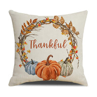 HKM-411347 Thanksgiving Pumpkin Decorative Pillow Cover - 45x45cm Printed Cushion Case