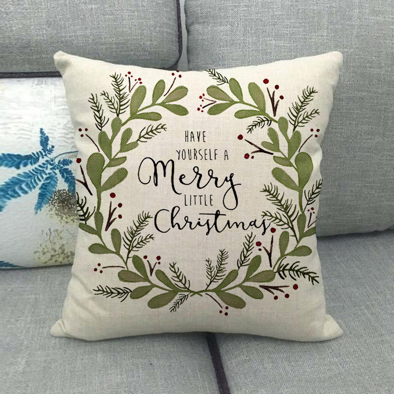 HKM-411411 Watercolor Rose Inspirational Linen Sofa Cushion Cover 45x45cm