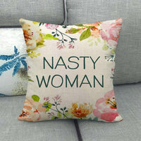 HKM-411411 Watercolor Rose Inspirational Linen Sofa Cushion Cover 45x45cm