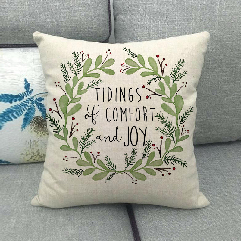 HKM-411411 Watercolor Rose Inspirational Linen Sofa Cushion Cover 45x45cm