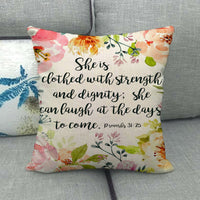 HKM-411411 Watercolor Rose Inspirational Linen Sofa Cushion Cover 45x45cm