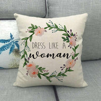 HKM-411411 Watercolor Rose Inspirational Linen Sofa Cushion Cover 45x45cm