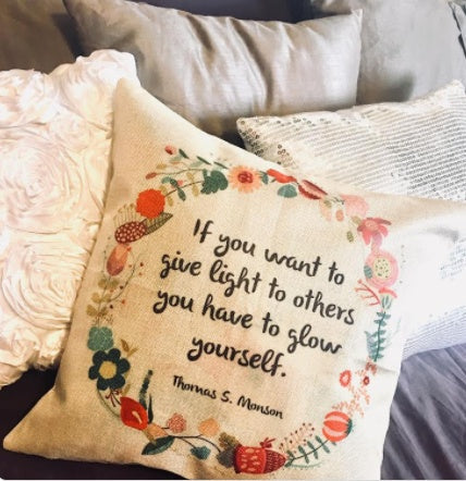 HKM-411411 Watercolor Rose Inspirational Linen Sofa Cushion Cover 45x45cm