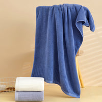 HKM-411539 Pure Cotton Thick Bath Towel - Soft, Absorbent & Lint-Free in Multiple Colors