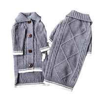HKM-411539 Soft Cotton Knitted Cat Sweater in Gray for Hairless Cats, Size 2XL, XL, L, M, S