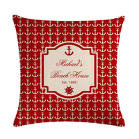 HKM-411667 Digital Print Anchor Linen Pillowcase - Cotton Blend, 45cm x 45cm