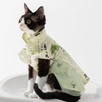 HKM-411795 Panda Bamboo Leaf Couple Dress for Hairless Cats - National Style Woven Fabric Skirt