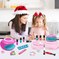 HKM-411923 Kids Nail Art Salon Set with Nail Dryer & Manicure Kit for Ages 2-12