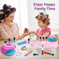 HKM-411923 Kids Nail Art Salon Set with Nail Dryer & Manicure Kit for Ages 2-12