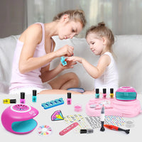 HKM-411923 Kids Nail Art Salon Set with Nail Dryer & Manicure Kit for Ages 2-12