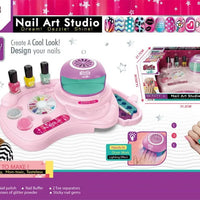 HKM-411923 Kids Nail Art Salon Set with Nail Dryer & Manicure Kit for Ages 2-12