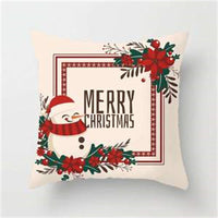 HKM-412115 Cartoon Snowman Printed Square Pillowcase in White, Simple and Stylish Design