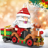 HKM-412115 Santa Sled Reindeer Building Blocks Set – Creative DIY Educational Toy for Kids