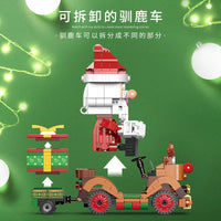 HKM-412115 Santa Sled Reindeer Building Blocks Set – Creative DIY Educational Toy for Kids