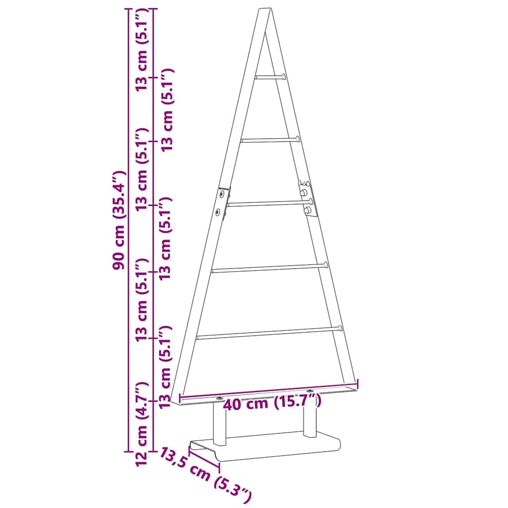 HKM-412243 Minimalist Black Metal Christmas Tree with Stand - 90 cm Height