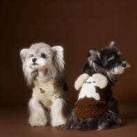 HKM-412435 Cozy Sleeveless Teddy Sweater Vest for Schnauzer and Bichon Puppies - Autumn/Winter Collection