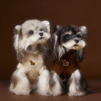 HKM-412435 Cozy Sleeveless Teddy Sweater Vest for Schnauzer and Bichon Puppies - Autumn/Winter Collection