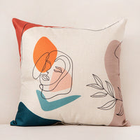 HKM-412499 Creative Stripe Decorative Pillowcase - Linen & PP Cotton, Versatile 45x45cm for Sofa, Office, Car, and More