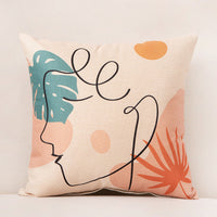 HKM-412499 Creative Stripe Decorative Pillowcase - Linen & PP Cotton, Versatile 45x45cm for Sofa, Office, Car, and More