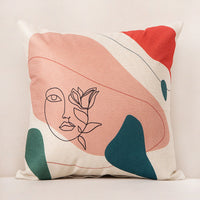 HKM-412499 Creative Stripe Decorative Pillowcase - Linen & PP Cotton, Versatile 45x45cm for Sofa, Office, Car, and More