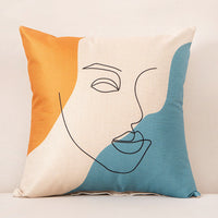 HKM-412499 Creative Stripe Decorative Pillowcase - Linen & PP Cotton, Versatile 45x45cm for Sofa, Office, Car, and More