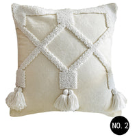 HKM-412563 Moroccan Tufted Geometric Throw Pillowcase in Cotton and Linen, 45x45cm & 50x30cm