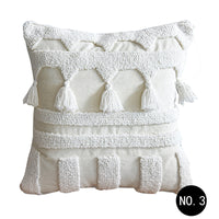 HKM-412563 Moroccan Tufted Geometric Throw Pillowcase in Cotton and Linen, 45x45cm & 50x30cm