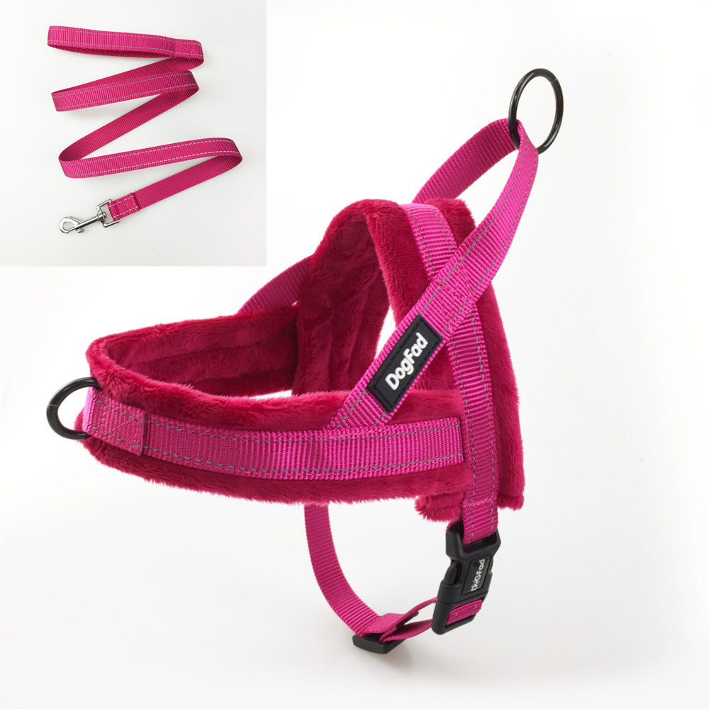 HKM-412627 Adjustable Pet Chest Strap with Comfort Lining and Leash in Various Colors