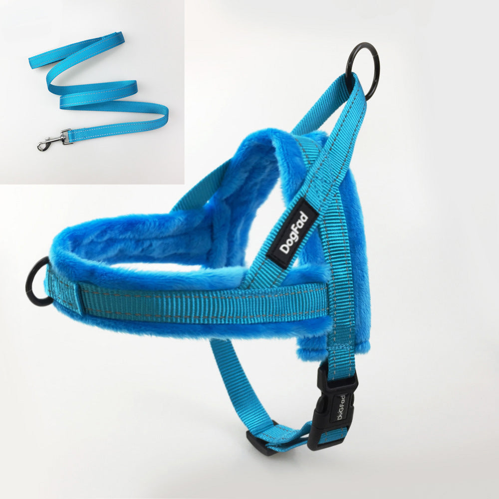 HKM-412627 Adjustable Pet Chest Strap with Comfort Lining and Leash in Various Colors