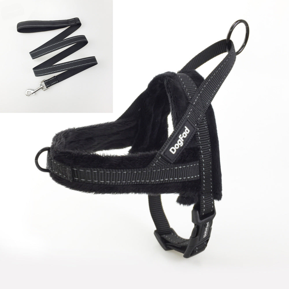 HKM-412627 Adjustable Pet Chest Strap with Comfort Lining and Leash in Various Colors