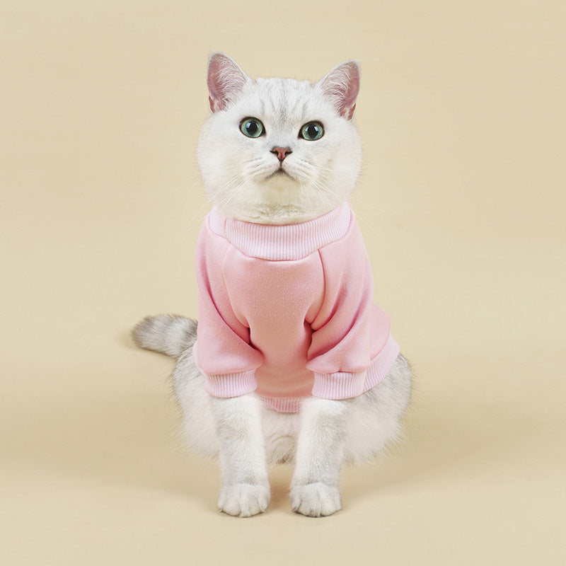 HKM-412691 Breathable Velvet Dog Sweater in Blue, Red, Pink & Light Gray, Sizes XS-XL