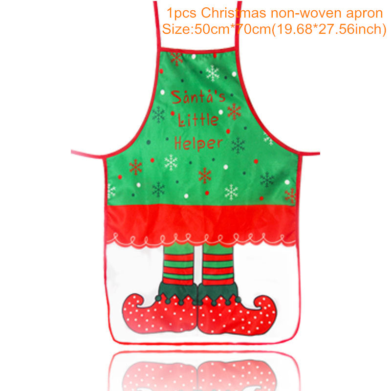 HKM-412883 Festive Women's Christmas Apron in Polyester - 47x70 cm, Lightweight Design, One Piece
