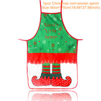 HKM-412883 Festive Women's Christmas Apron in Polyester - 47x70 cm, Lightweight Design, One Piece
