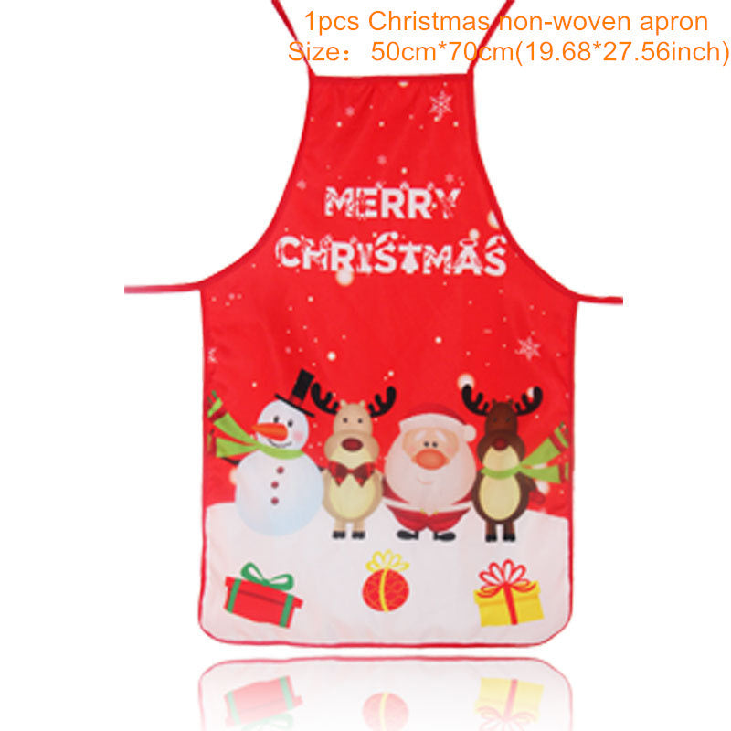 HKM-412883 Festive Women's Christmas Apron in Polyester - 47x70 cm, Lightweight Design, One Piece