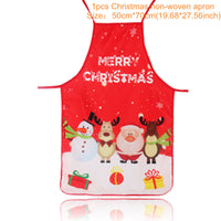 HKM-412883 Festive Women's Christmas Apron in Polyester - 47x70 cm, Lightweight Design, One Piece