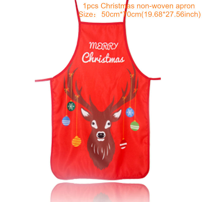 HKM-412883 Festive Women's Christmas Apron in Polyester - 47x70 cm, Lightweight Design, One Piece