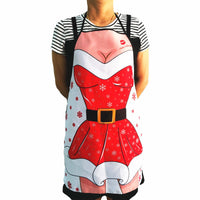 HKM-412883 Festive Women's Christmas Apron in Polyester - 47x70 cm, Lightweight Design, One Piece