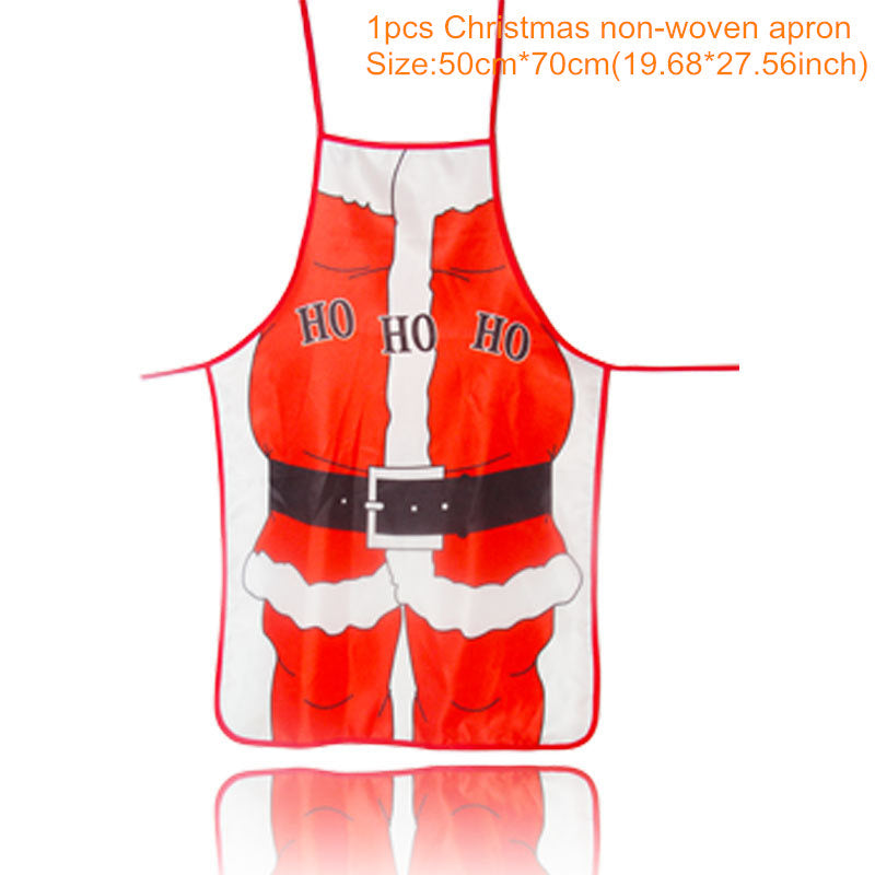 HKM-412883 Festive Women's Christmas Apron in Polyester - 47x70 cm, Lightweight Design, One Piece
