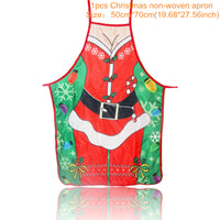 HKM-412883 Festive Women's Christmas Apron in Polyester - 47x70 cm, Lightweight Design, One Piece