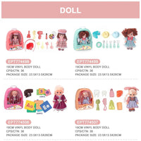 HKM-413075 Cute 4.5 Inch Rubber Girl Doll for Pretend Play with Pet House, Ages 0-24 Months