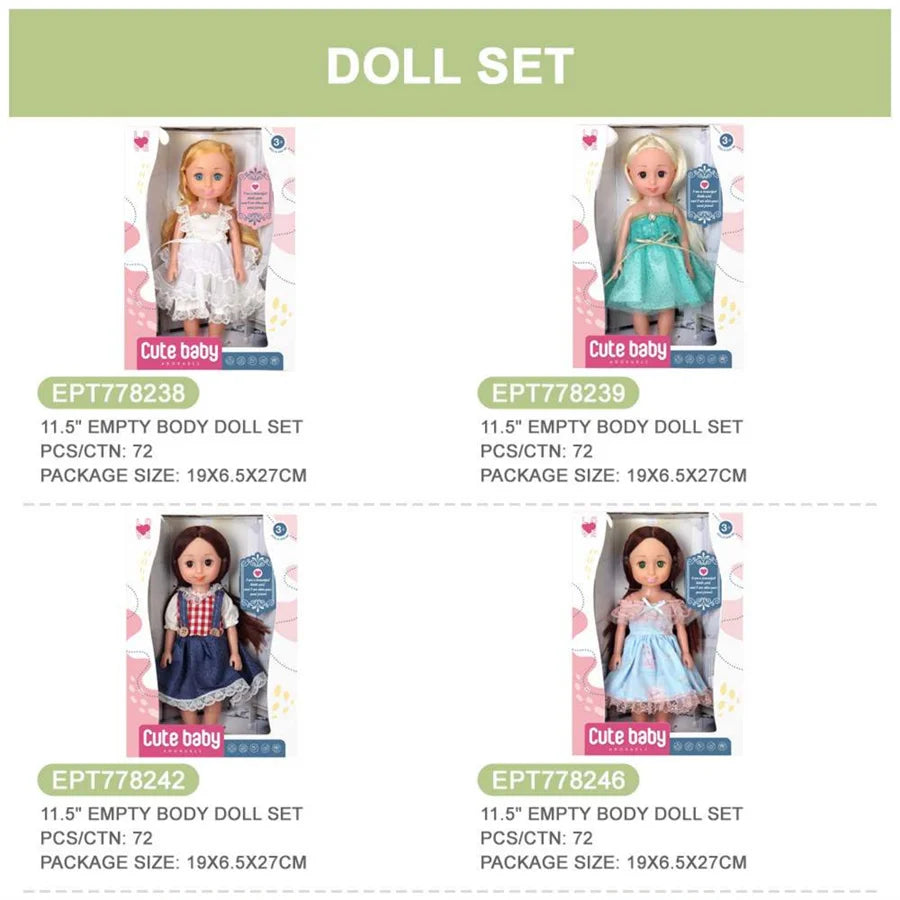 Cute 4.5 Inch Rubber Girl Doll for Pretend Play with Pet House, Ages 0-24 Months