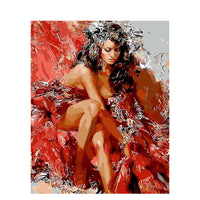 HKM-413203 Digital Oil Painting - Abstract Beauty and Women - Modern Frameless Art, 40X50CM
