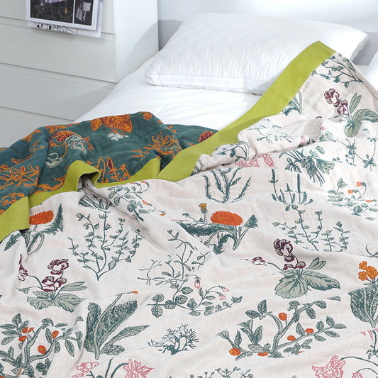 HKM-413267 Jungle Print Cotton Gauze Towel Blanket – Two Sizes Available