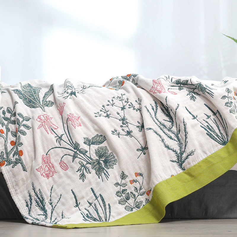 HKM-413267 Jungle Print Cotton Gauze Towel Blanket – Two Sizes Available